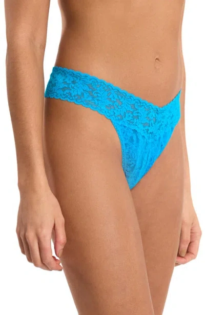 Hanky Panky Thong Womens Ocean Eyes Blue Lace Detail Underwear Buu143 In Blue