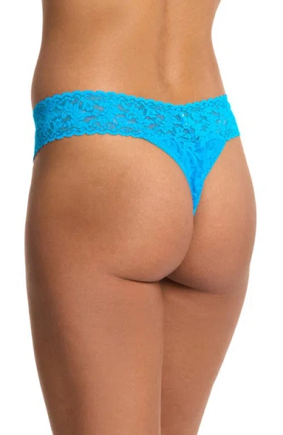 Hanky Panky Thong Womens Ocean Eyes Blue Lace Detail Underwear Buu143 In Blue