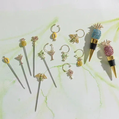 Joanna Buchanan Celestial Wine Charms In Gold