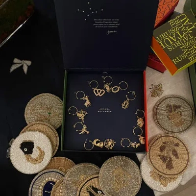 Joanna Buchanan Zodiac Wine Charm Gift Set, Set Of 12 In Multi