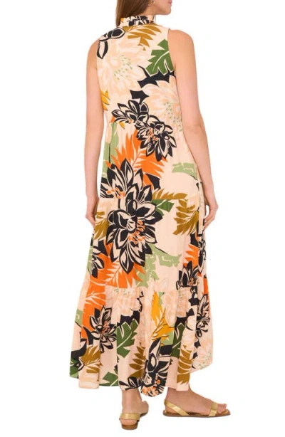 Vince Camuto Floral Sleeveless Tiered Maxi Dress In Multi