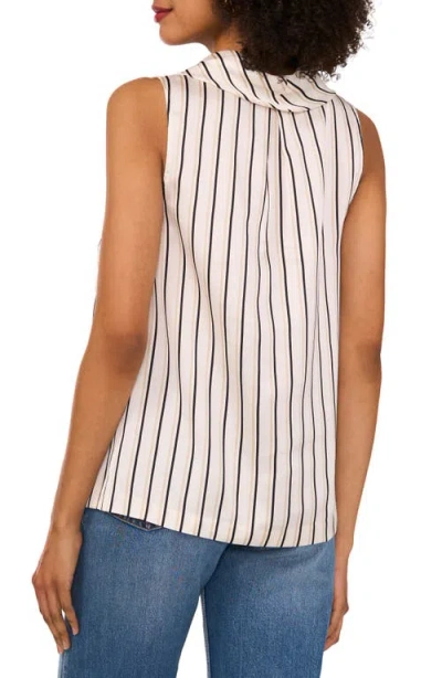 Vince Camuto Stripe Cowl Neck Sleeveless Top In White