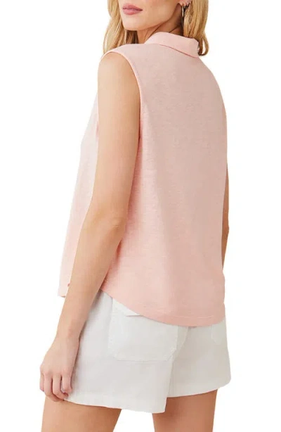 Bella Dahl Sleeveless Button-up Slub Knit Top In Pink