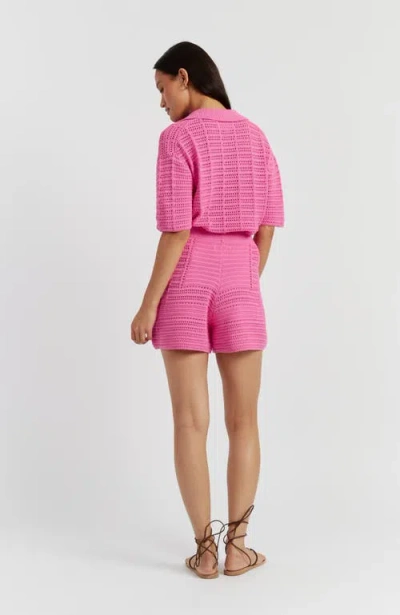 Chinti & Parker Cotton Crochet Shirt In Pink
