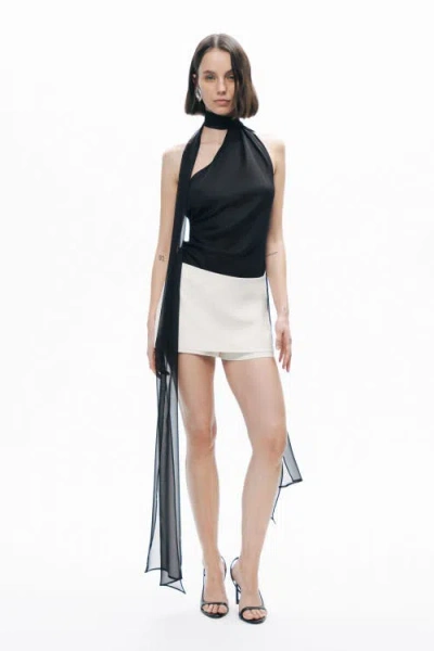Nocturne Shawl-inspired Blouse In Black