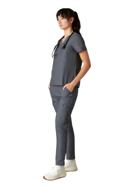 Members Only Bari 1-pocket V-neck Scrub Top For Women In Gray