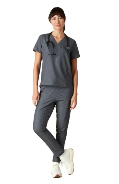 Members Only Bari 1-pocket V-neck Scrub Top For Women In Gray