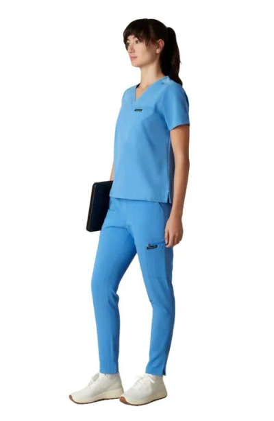 Members Only Bari 1-pocket V-neck Scrub Top For Women In Blue