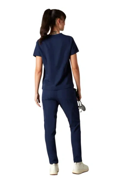 Members Only Bari 1-pocket V-neck Scrub Top For Women In Blue