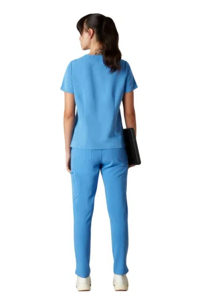 Members Only Bari 1-pocket V-neck Scrub Top For Women In Blue