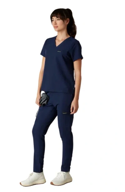 Members Only Bari 1-pocket V-neck Scrub Top For Women In Blue