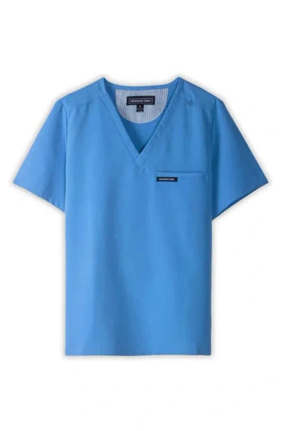 Members Only Bari 1-pocket V-neck Scrub Top For Women In Blue