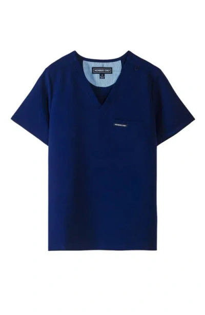 Members Only Bari 1-pocket V-neck Scrub Top For Women In Blue