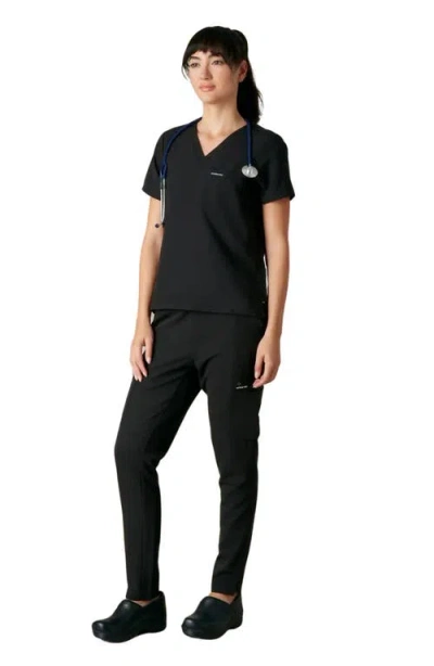 Members Only Bari 1-pocket V-neck Scrub Top For Women In Black