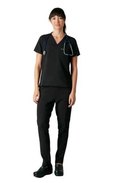 Members Only Bari 1-pocket V-neck Scrub Top For Women In Black