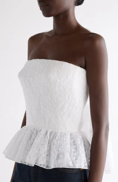 Givenchy Cape Back Lace Bustier Top In White