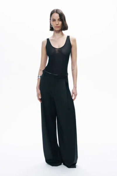 Nocturne Pants With Waist Details In Black
