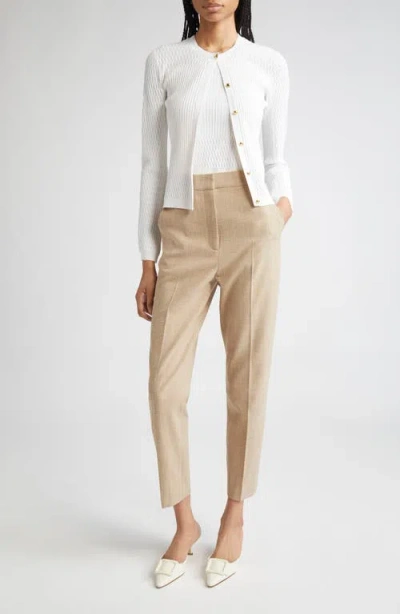 St John St. John Collection Mixed Stitch Fine Gauge Cardigan In White