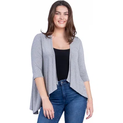 24seven Comfort Apparel Elbow Length Sleeve Open Front Cardigan