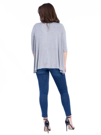24seven Comfort Apparel Elbow Length Sleeve Open Front Cardigan