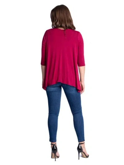 24seven Comfort Apparel Elbow Length Sleeve Open Front Cardigan In Pink