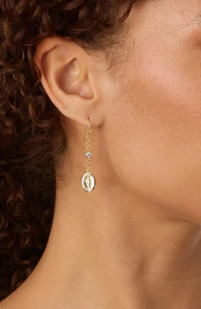 Athra Luxe Virgin Mary Drop Earrings