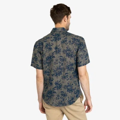 Vustra Printed Linen Shirt In Blue