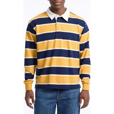 Guess Jeans Stripe Rugby Shirt In Yellow