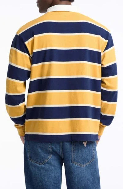 Guess Jeans Stripe Rugby Shirt In Yellow