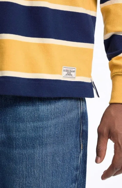 Guess Jeans Stripe Rugby Shirt In Yellow