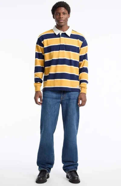 Guess Jeans Stripe Rugby Shirt In Yellow
