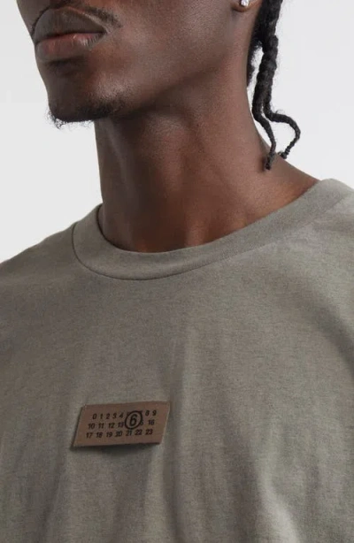 Mm6 Maison Margiela Mm6 By Maison Margiela Relaxed-fit Cotton T-shirt With Logo Patch In Green
