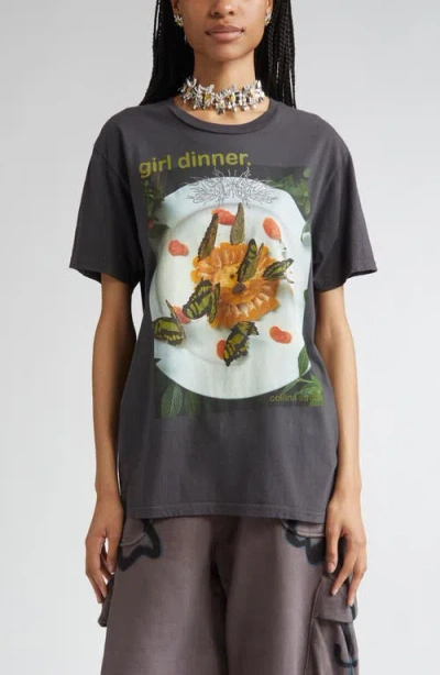 Collina Strada Oversize Organic Cotton Graphic T-shirt In Gray