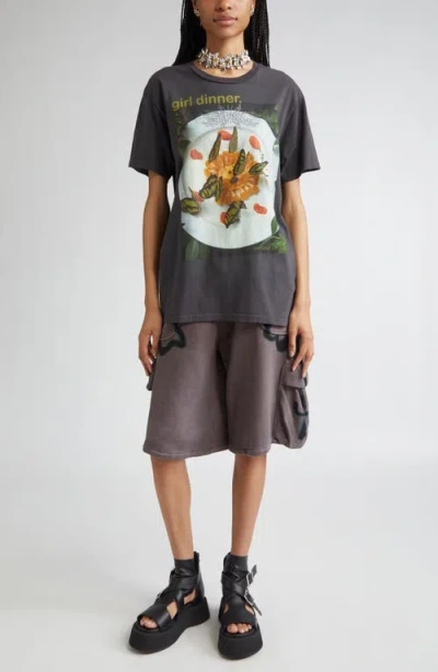 Collina Strada Oversize Organic Cotton Graphic T-shirt In Gray