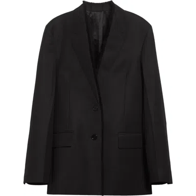 Totême Toteme Raw Lapel Blazer In Black