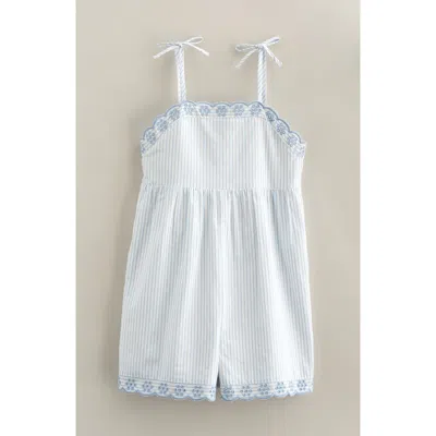 Nordstrom Scalloped Floral Short Romper In White