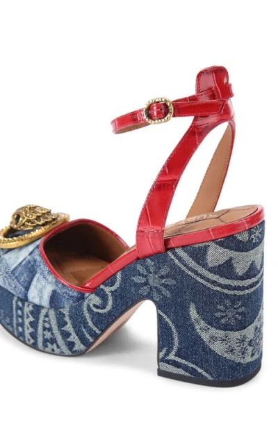 Kurt Geiger London Chelsea Ankle Strap Platform Pump In Blue