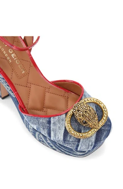 Kurt Geiger London Chelsea Ankle Strap Platform Pump In Blue