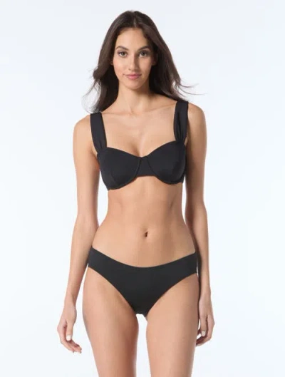 Vince Camuto Scuba Knit Underwire Bra Top In Black