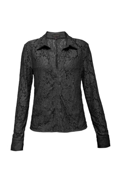 As By Df Dixie Stretch Lace Ls Blouse In Black