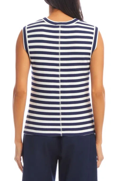 Karen Kane Stripe Tank In Blue