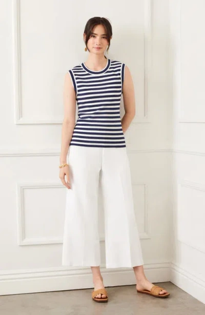Karen Kane Stripe Tank In Blue