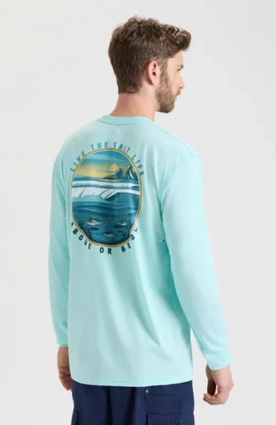Salt Life Live Above Or Below Long Sleeve Performance Tee In Blue