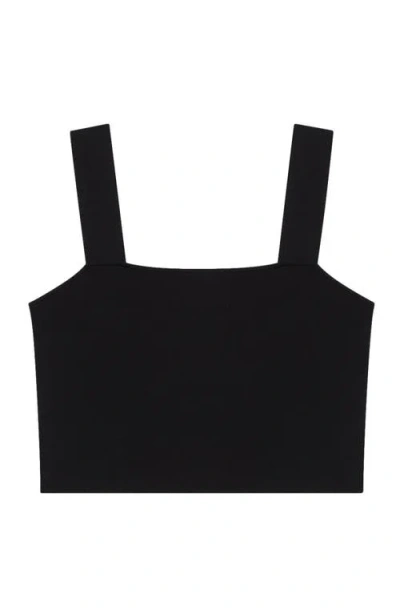 Maje Cropped Square-neck Vest Top In Black