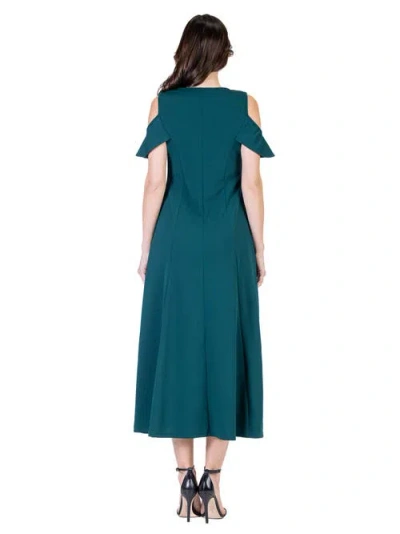 24seven Comfort Apparel V-neck Sleeveless Maxi Dress With Belt In Blue