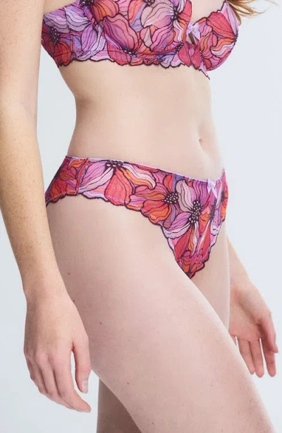 Savage X Fenty Mosaic Floral Lace Cheeky Briefs In Multi