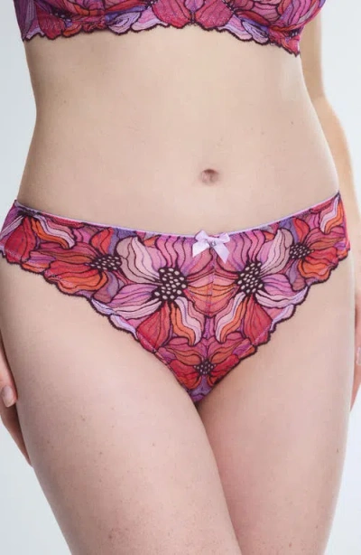 Savage X Fenty Mosaic Floral Lace Cheeky Briefs In Multi