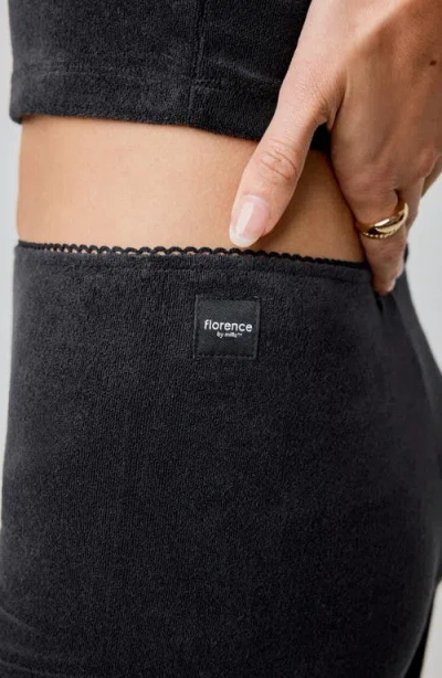 Florence By Mills Terry Cloth Wide Leg Pants In Black