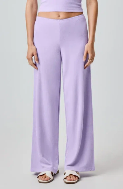 Florence By Mills Terry Cloth Wide Leg Pants In Purple