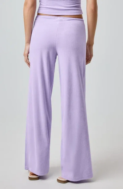Florence By Mills Terry Cloth Wide Leg Pants In Purple